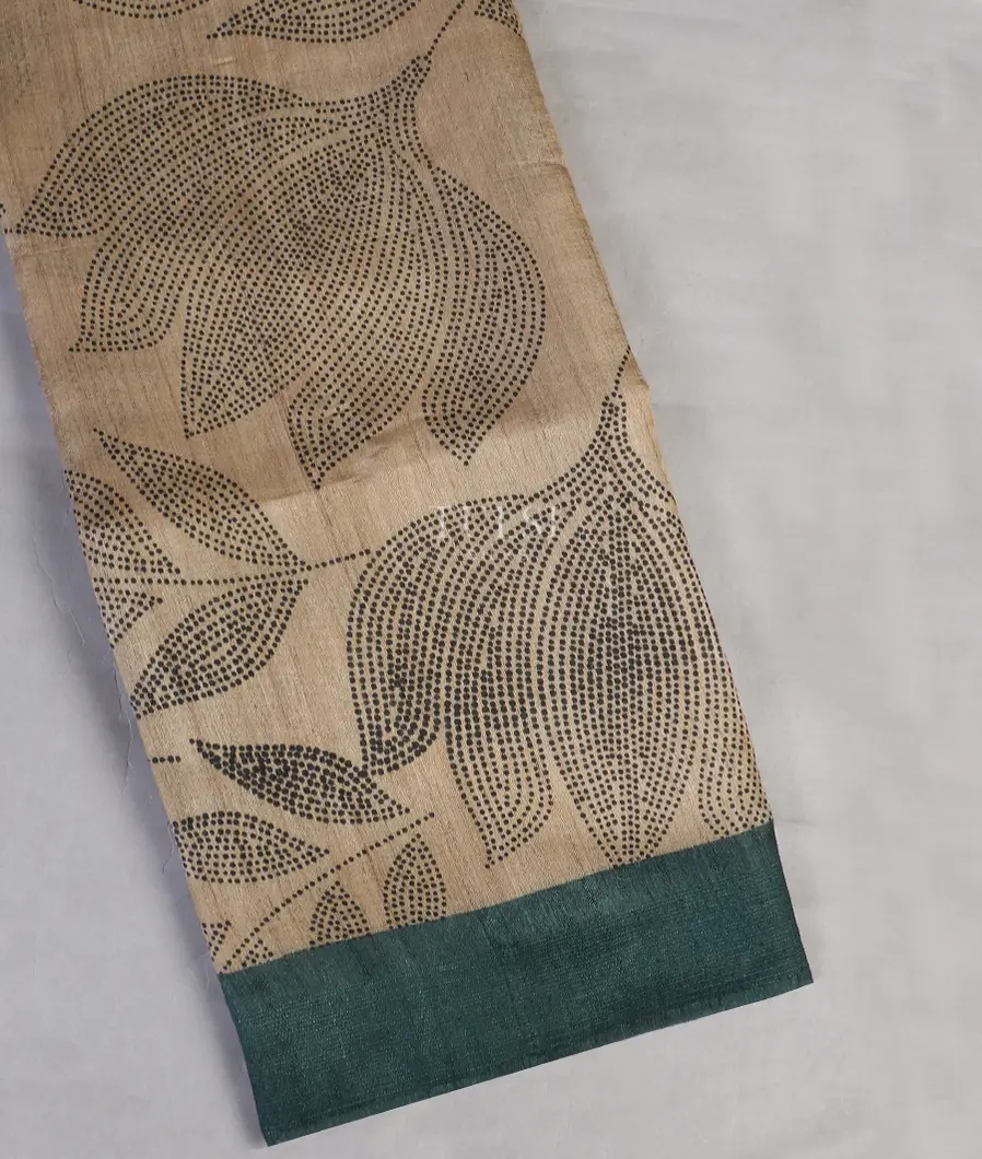 Beige Tussar Printed Saree T593929-image