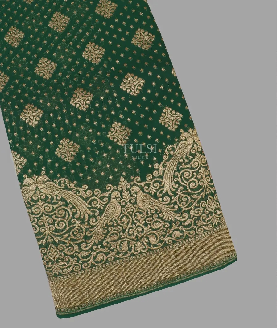 Green Banaras Georgette Silk Saree T447666-image