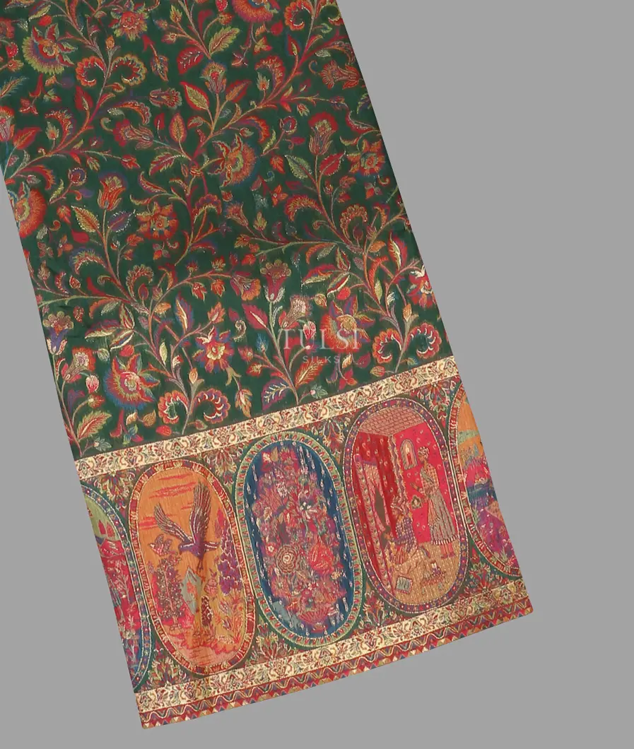 Green Kashmir Kani Silk Saree T554231-1-image