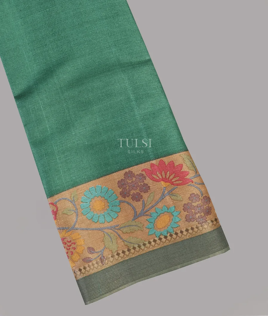 Green Tussar Printed Saree T517200-image