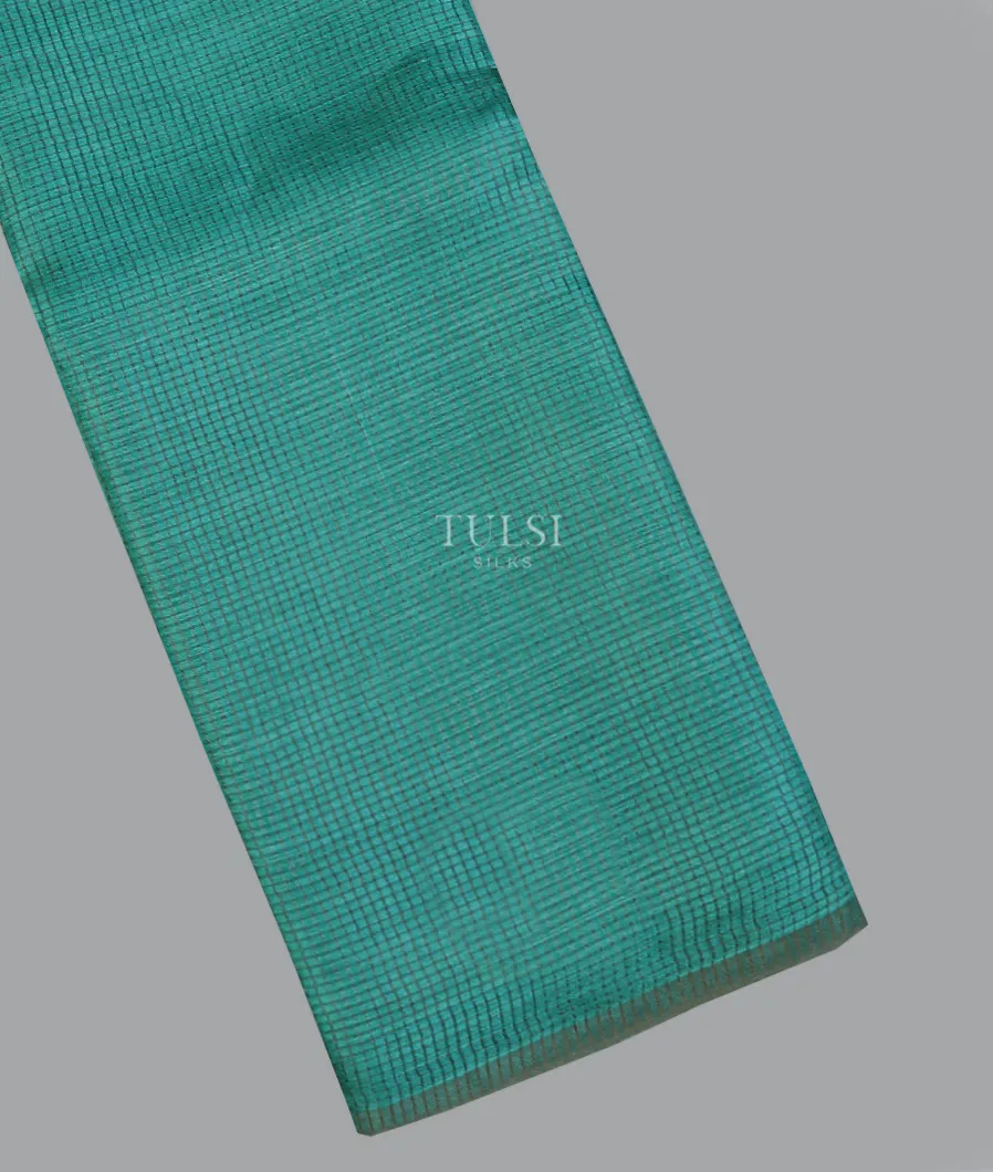 Teal Blue Woven Tussar Saree T596952-image