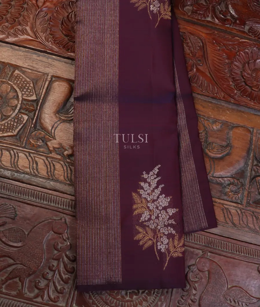 Burgundy Kanjivaram Silk Saree T599169-image