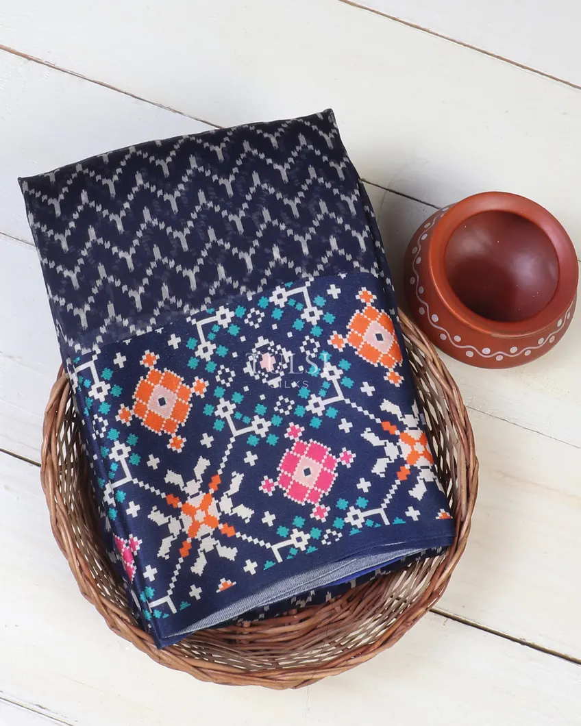 Blue Kora Organza Printed Saree T599208-image