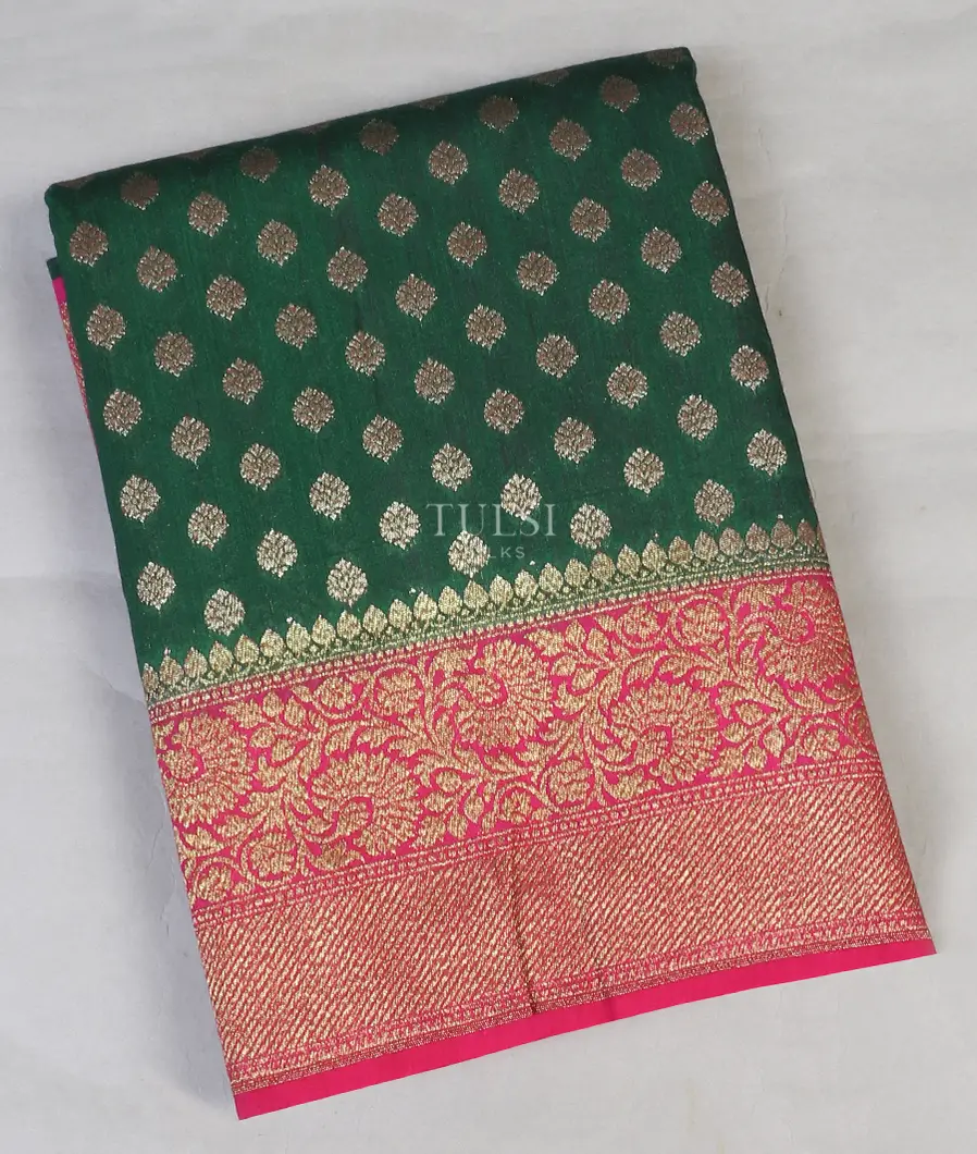 Green Banaras Tussar Saree T574307-image