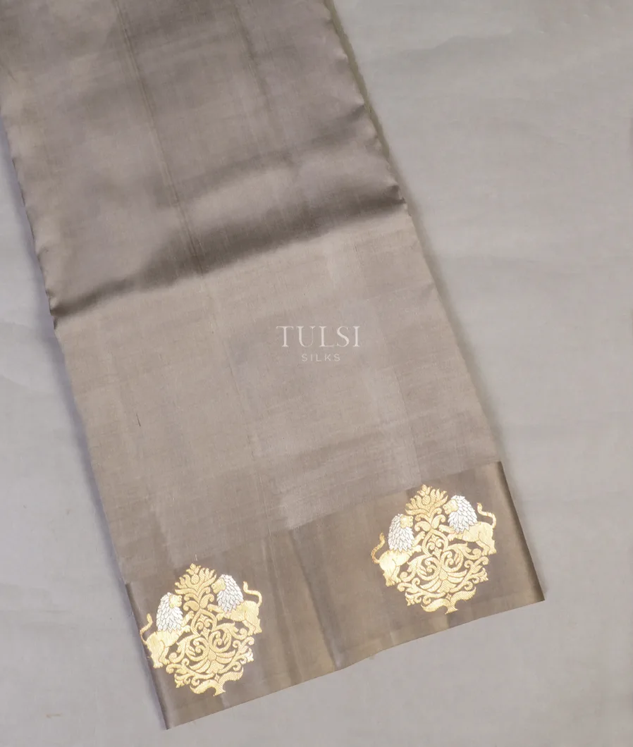 Grey Banaras Silk Saree T591125-image