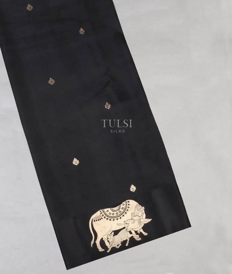 Black Banaras Silk Saree T588754-image