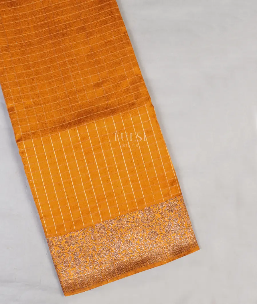Yellow Banaras Tussar Saree T586910-image