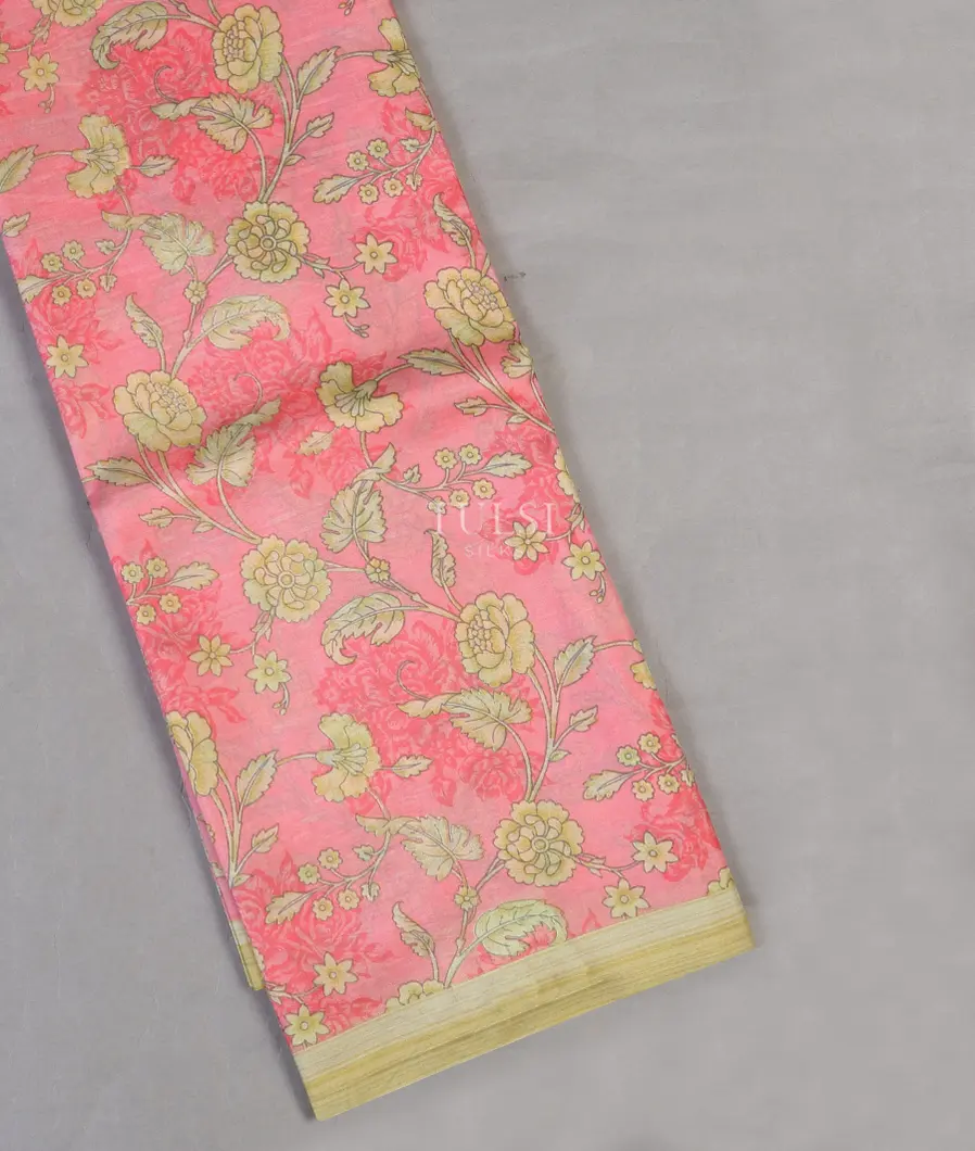Pink Printed Silk Saree T591661-image