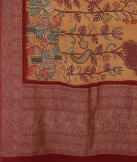 light-dusty-orange-kanjivaram-kalamkari-handpainted-saree-t570047-t570047-d