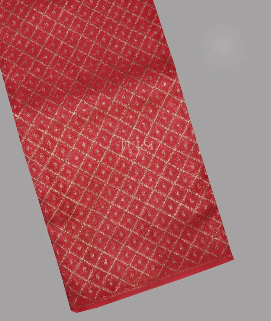 Red Banaras Organza Saree T591926-image