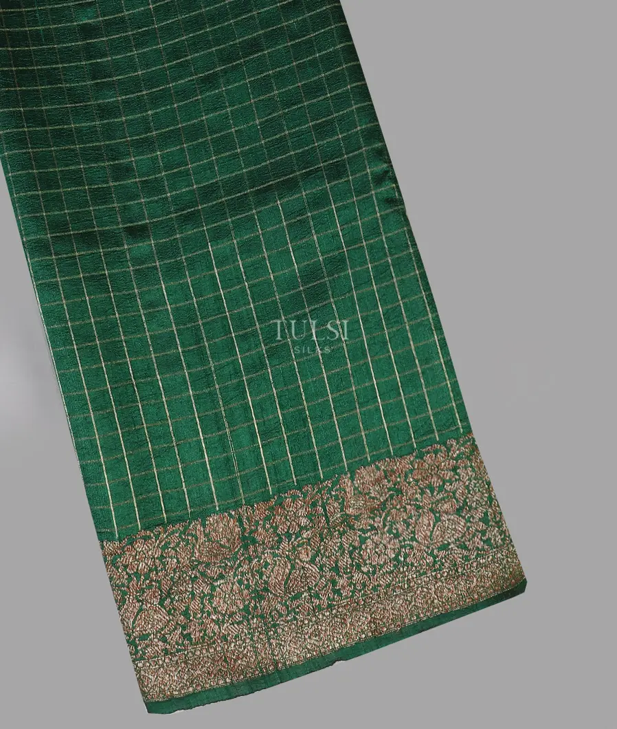 Green Banaras Tussar Saree T586908-image
