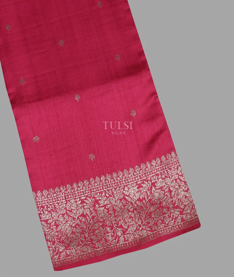 Magenta Banaras Tussar Saree T592133-image