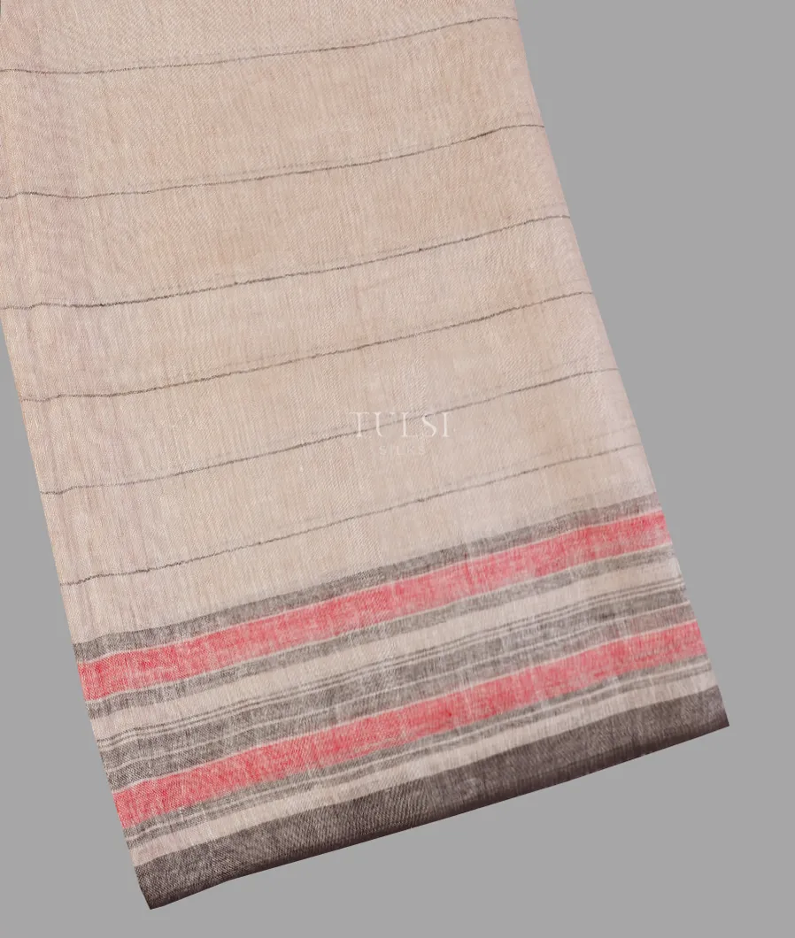 Multicolour Handwoven Linen Saree T585934-image