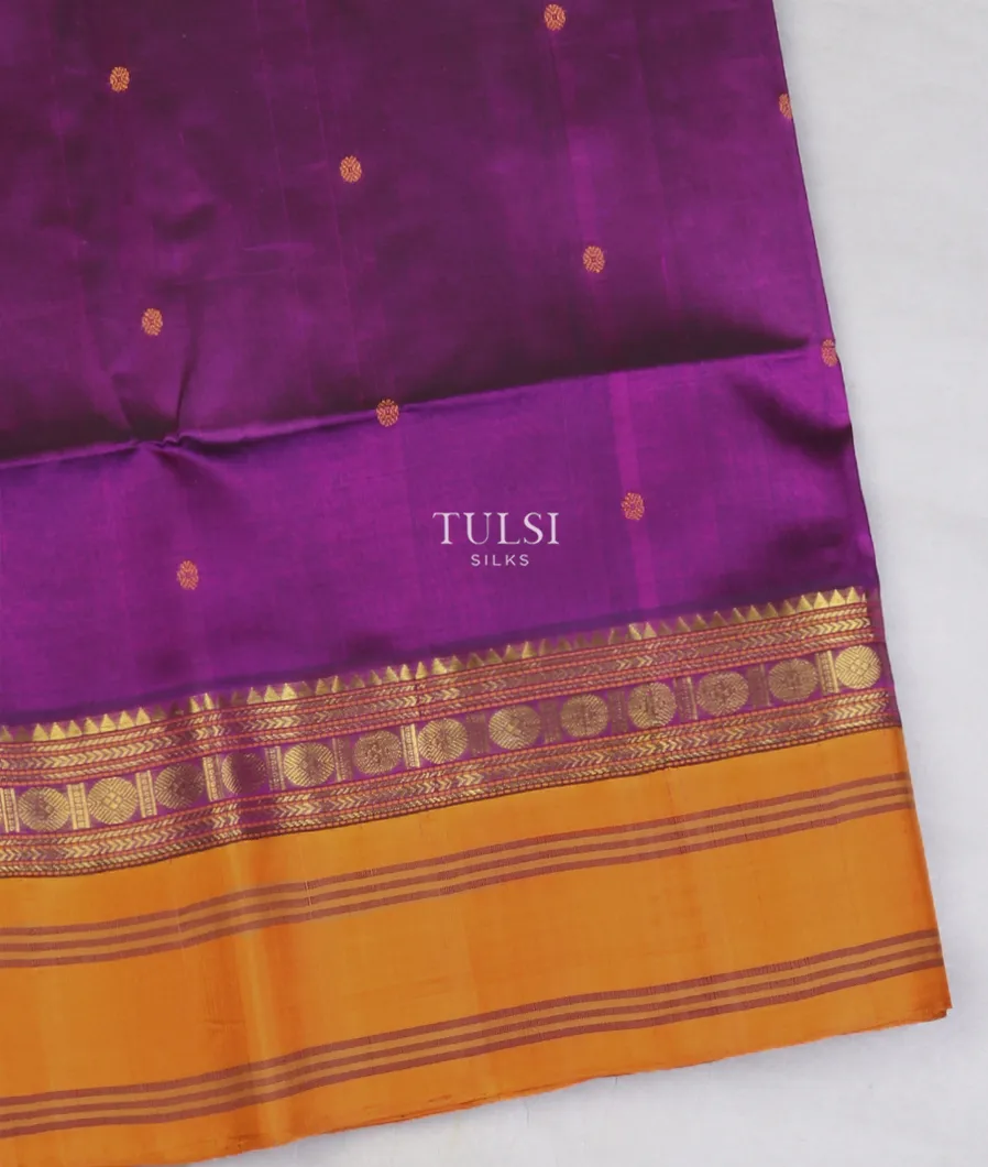 Purple Silk Cotton Saree T586567-image