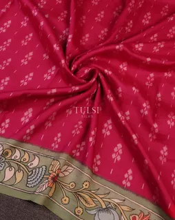 magenta-ikat-silk-with-kalamkari-border-and-pallu-t557531-t557531-f