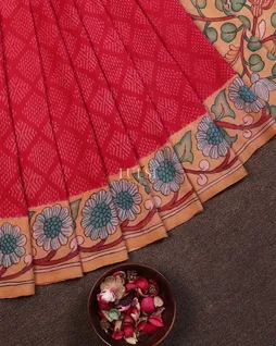 magenta-ikat-silk-with-kalamkari-border-and-pallu-t557533-t557533-e