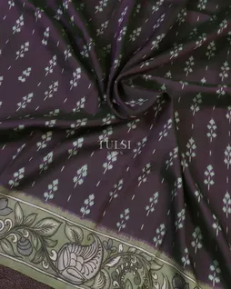 greenish-purple-ikat-silk-with-kalamkari-border-and-pallu-t557536-t557536-f