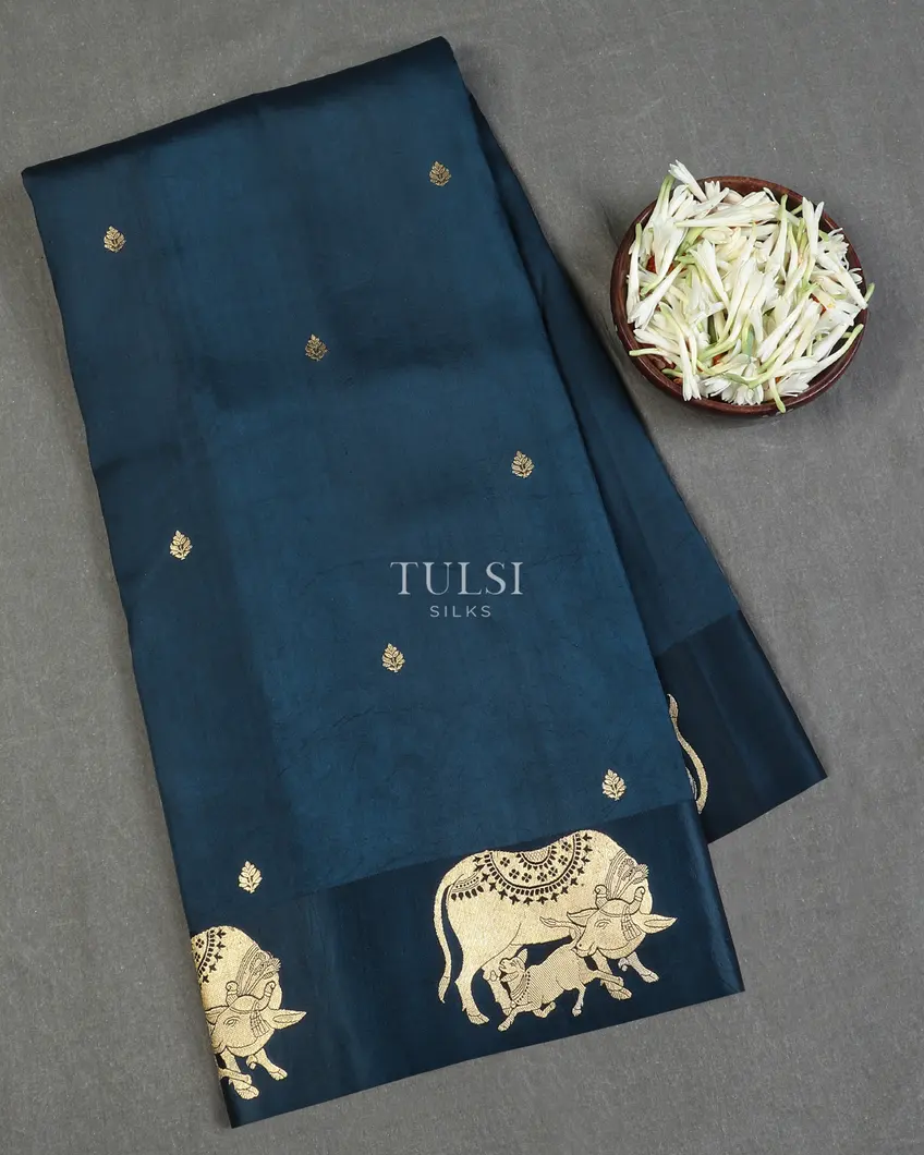 Blue Banaras Silk Saree T588756-image