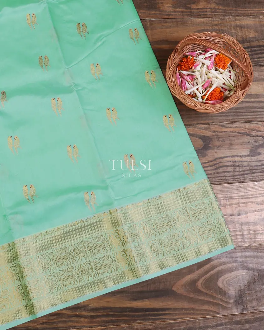 Light Blue Chanderi Silk Saree T585006-image