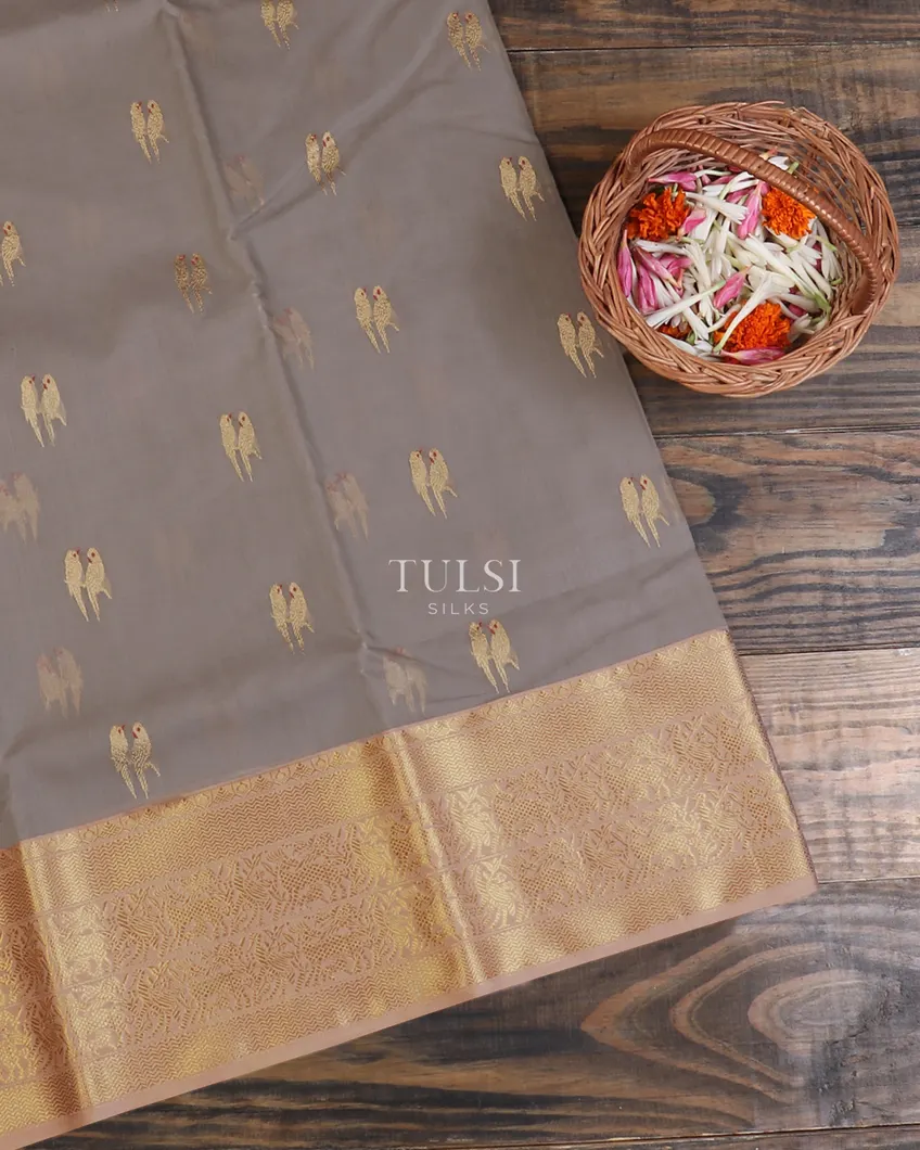 Grey Chanderi Silk Saree T585007-image