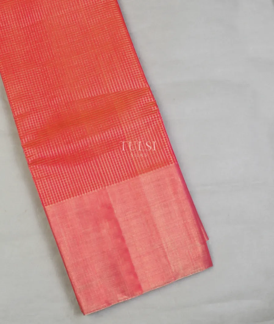 Orangish Pink Silk Cotton Saree T597710-image