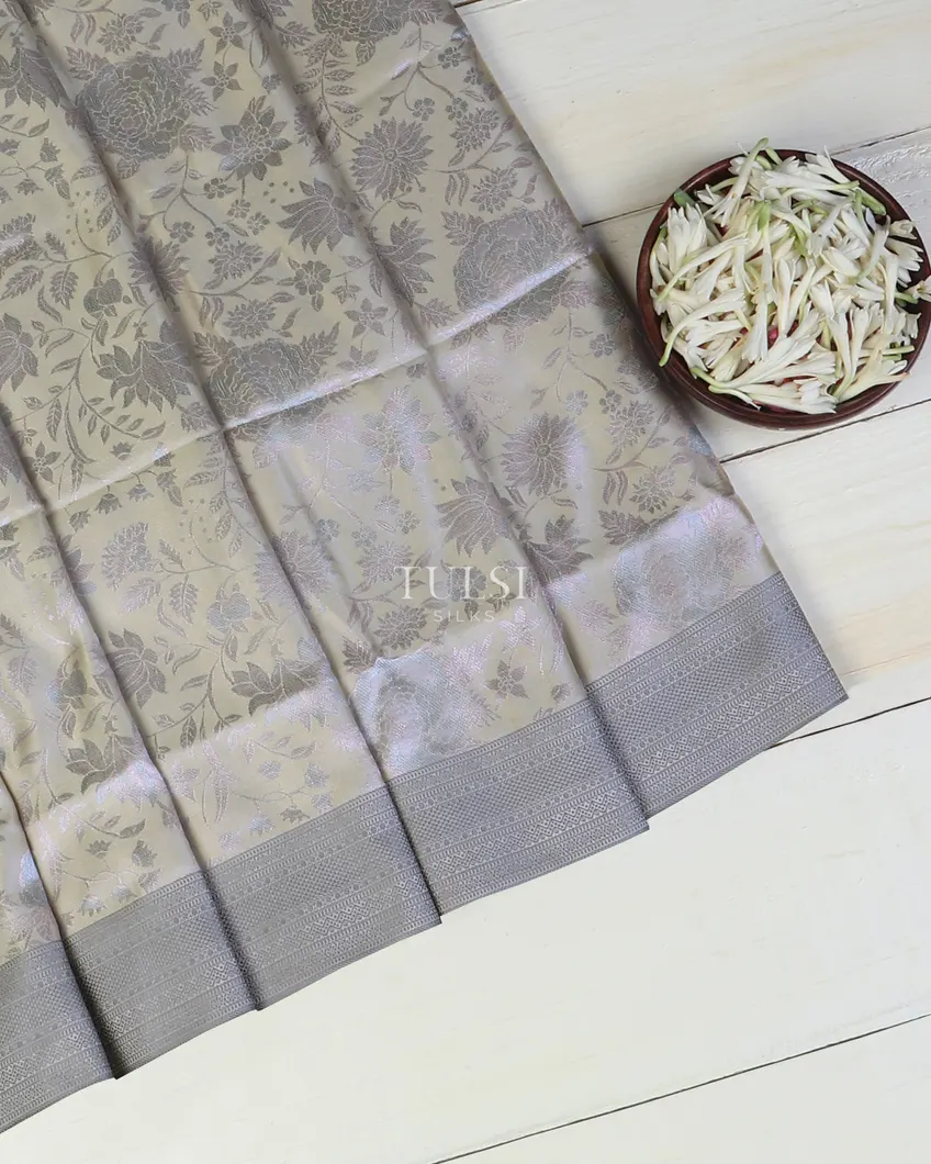 Grey Tanchoi Pure Silk Saree T600426-image