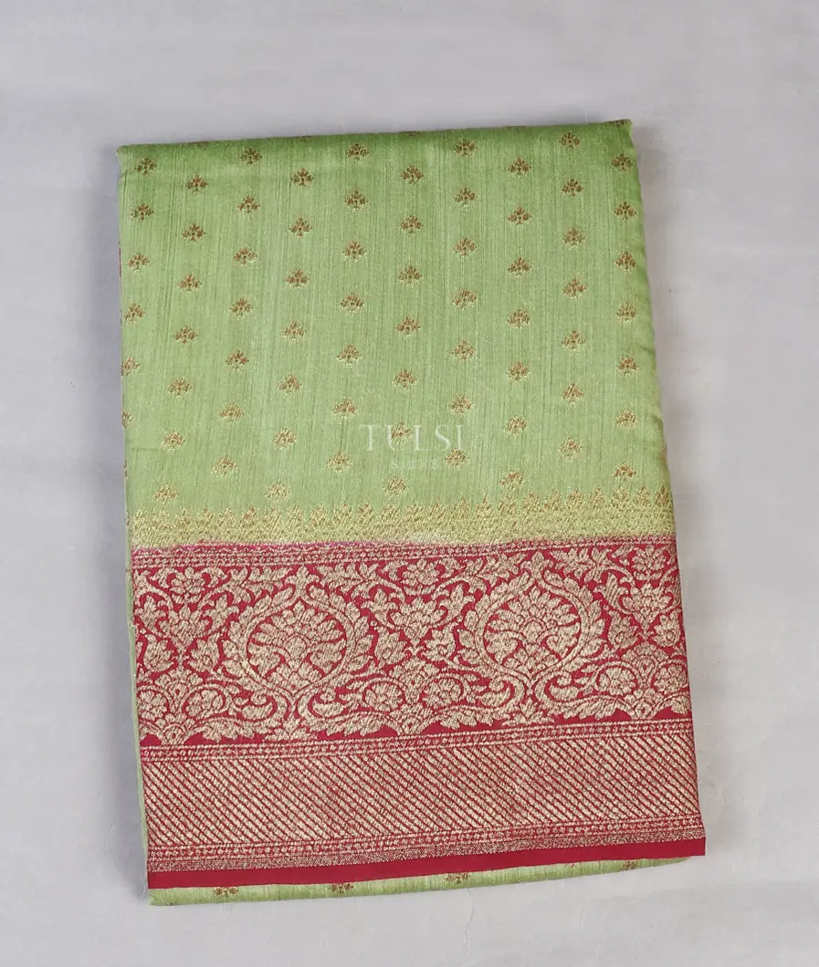 Green Banaras Tussar Saree T595391-image