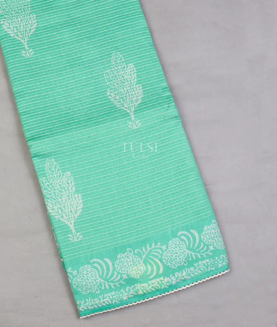 Blue Chanderi Cotton Saree T597000-image