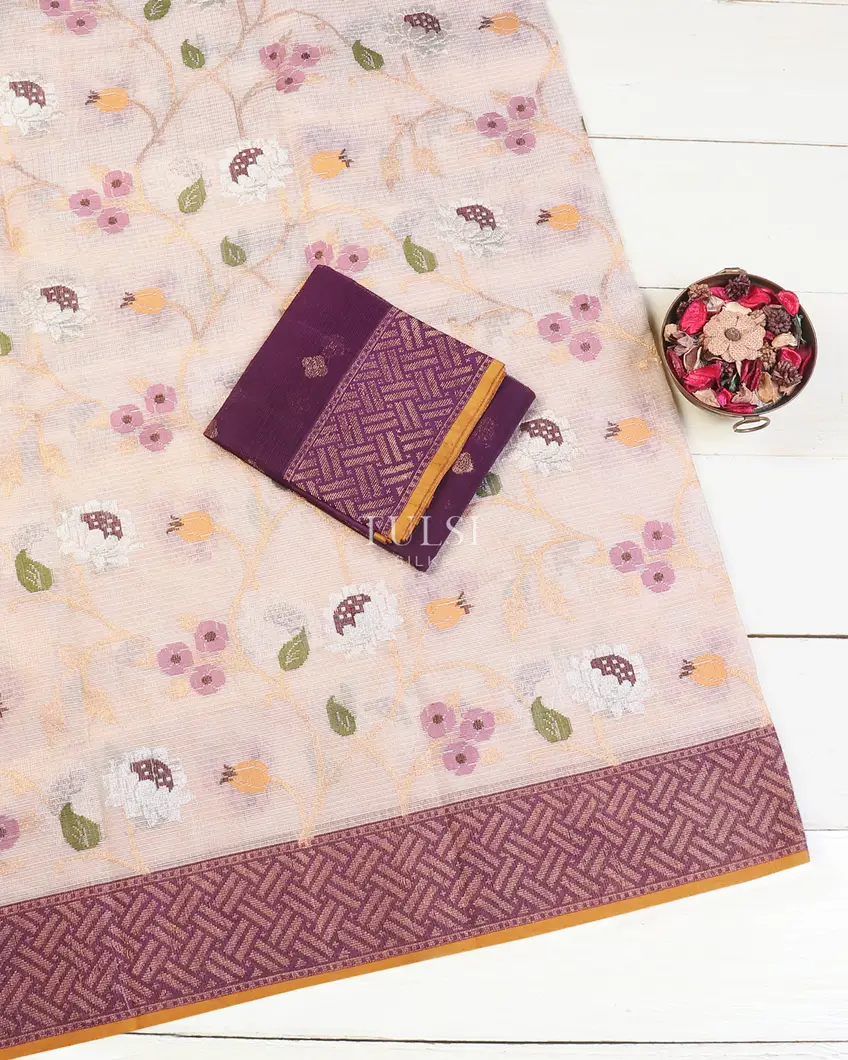 Off - White Zari Kota Saree T599696-image