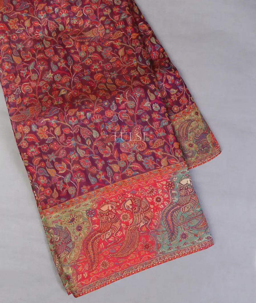 Purple Kashmir Kani Silk Saree T460794-1-image