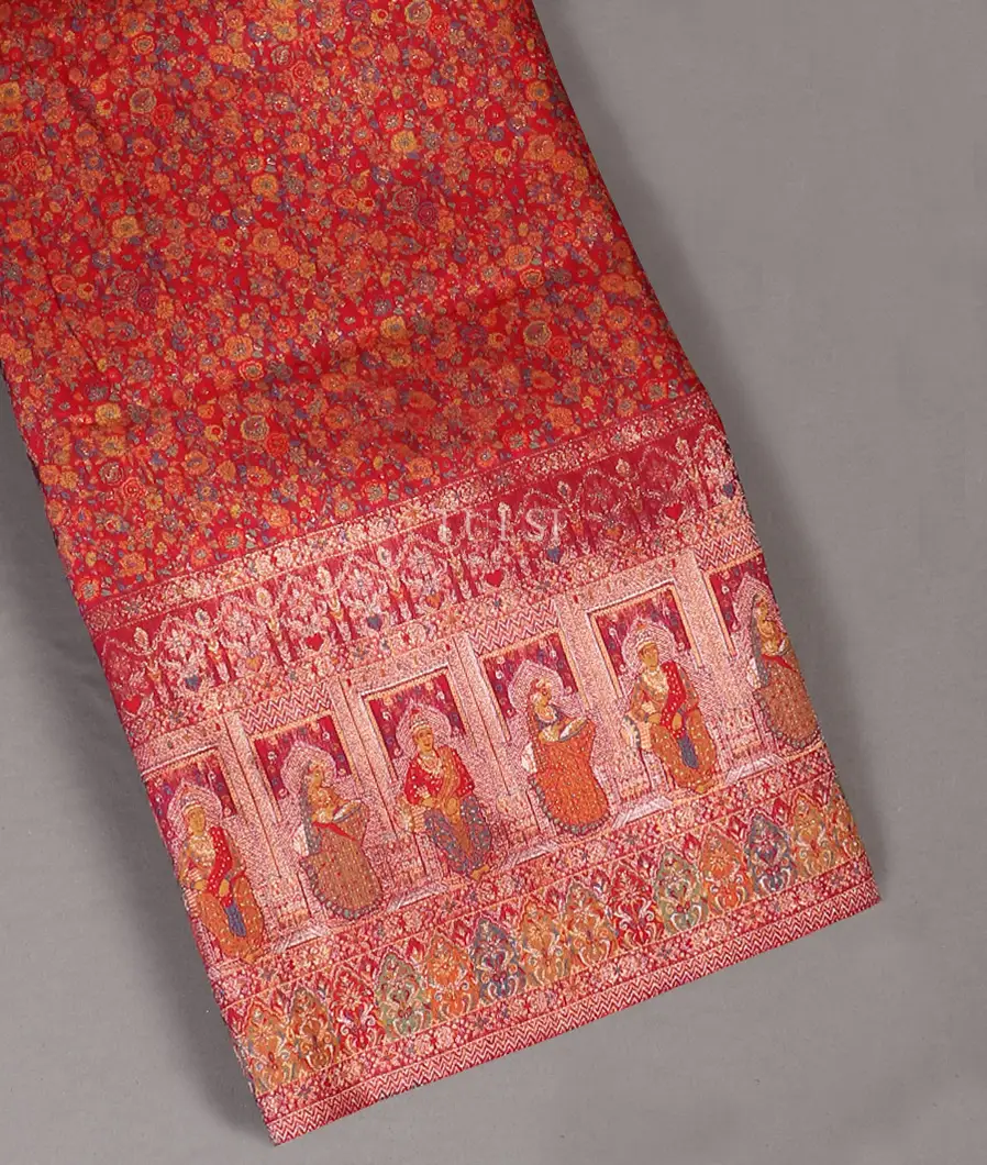 Reddish Pink Kashmir Kani Silk Saree T568997-1-image