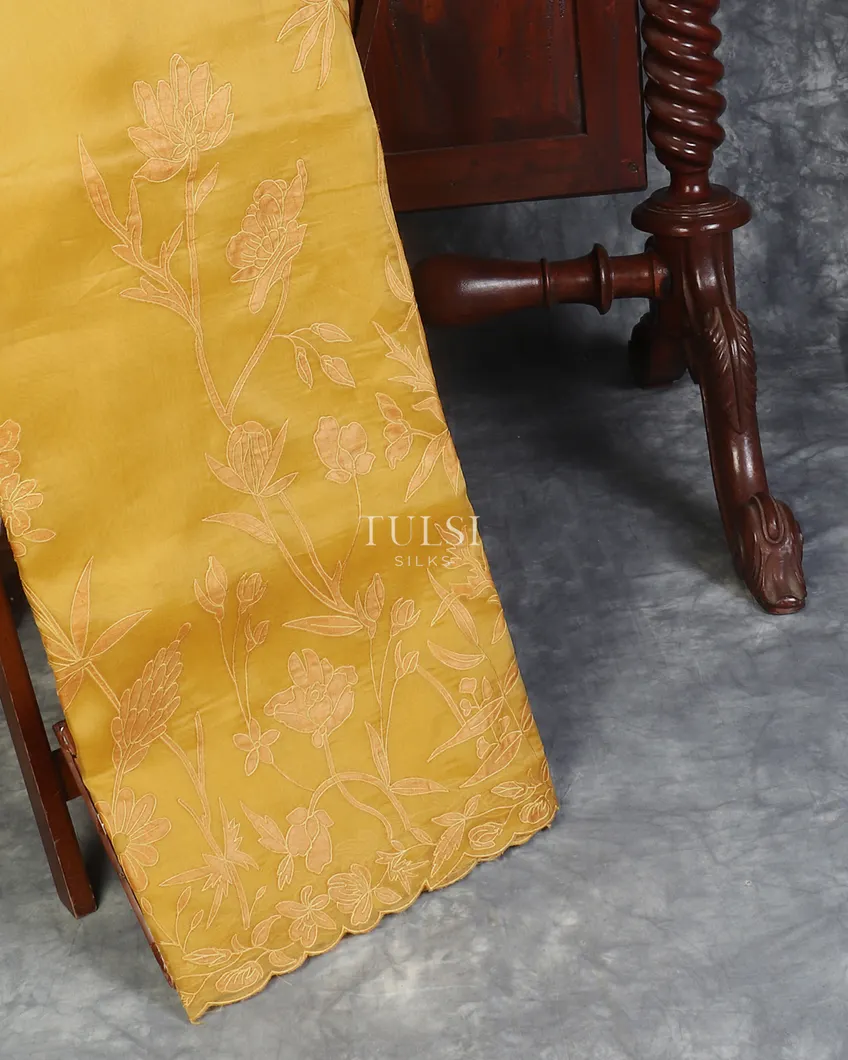 Yellow Kora Organza Embroidery Saree T600566-image