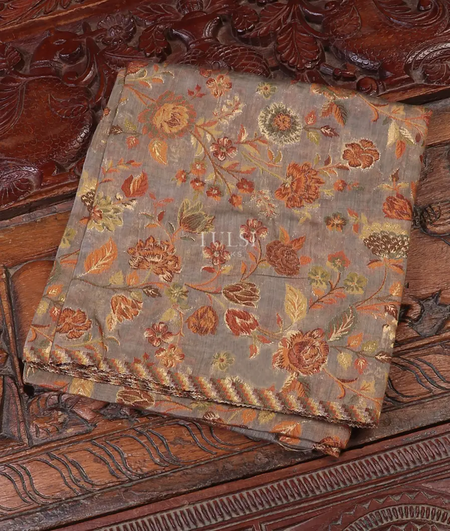 Grey Kashmir Kani Silk Blouse T556483-image