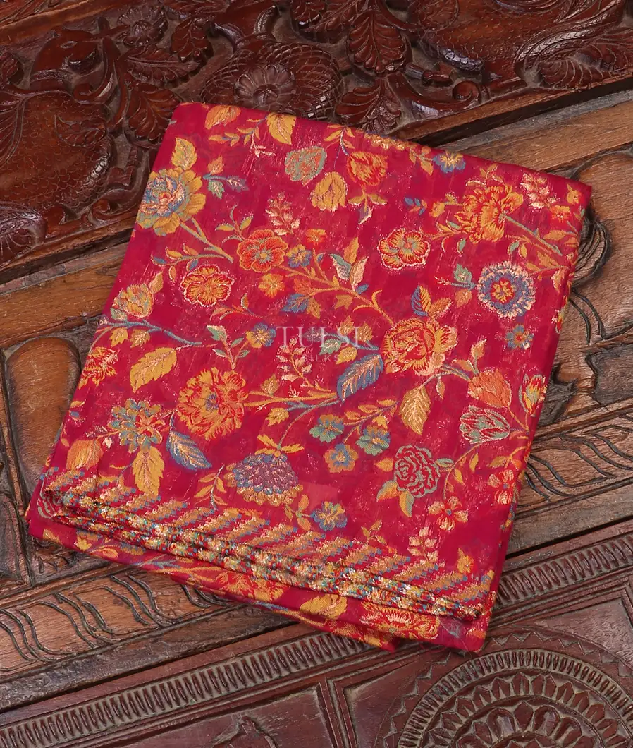 Dark Pink Kashmir Kani Silk Blouse T556497-image