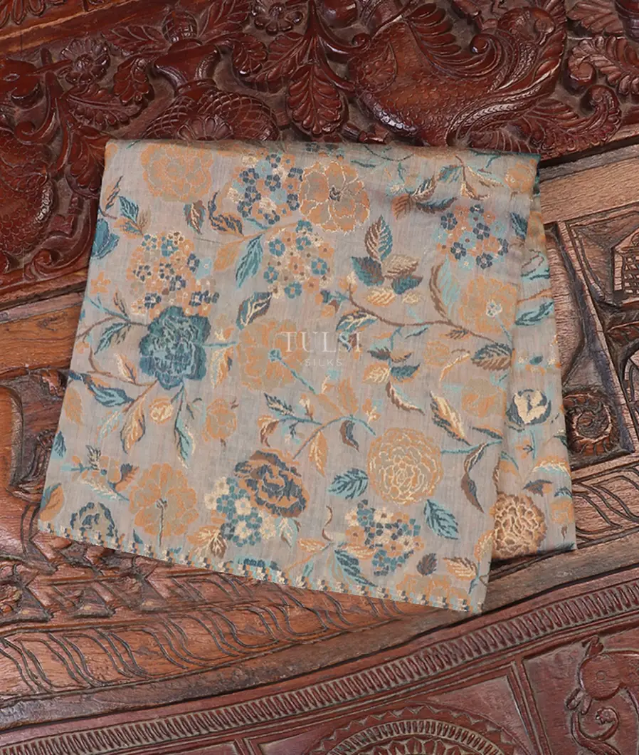 Grey Kashmir Kani Silk Blouse T556505-image