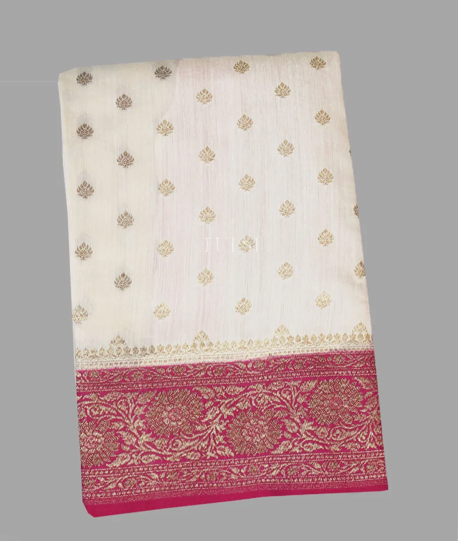 Off - White Banaras Tussar Saree T595429-image