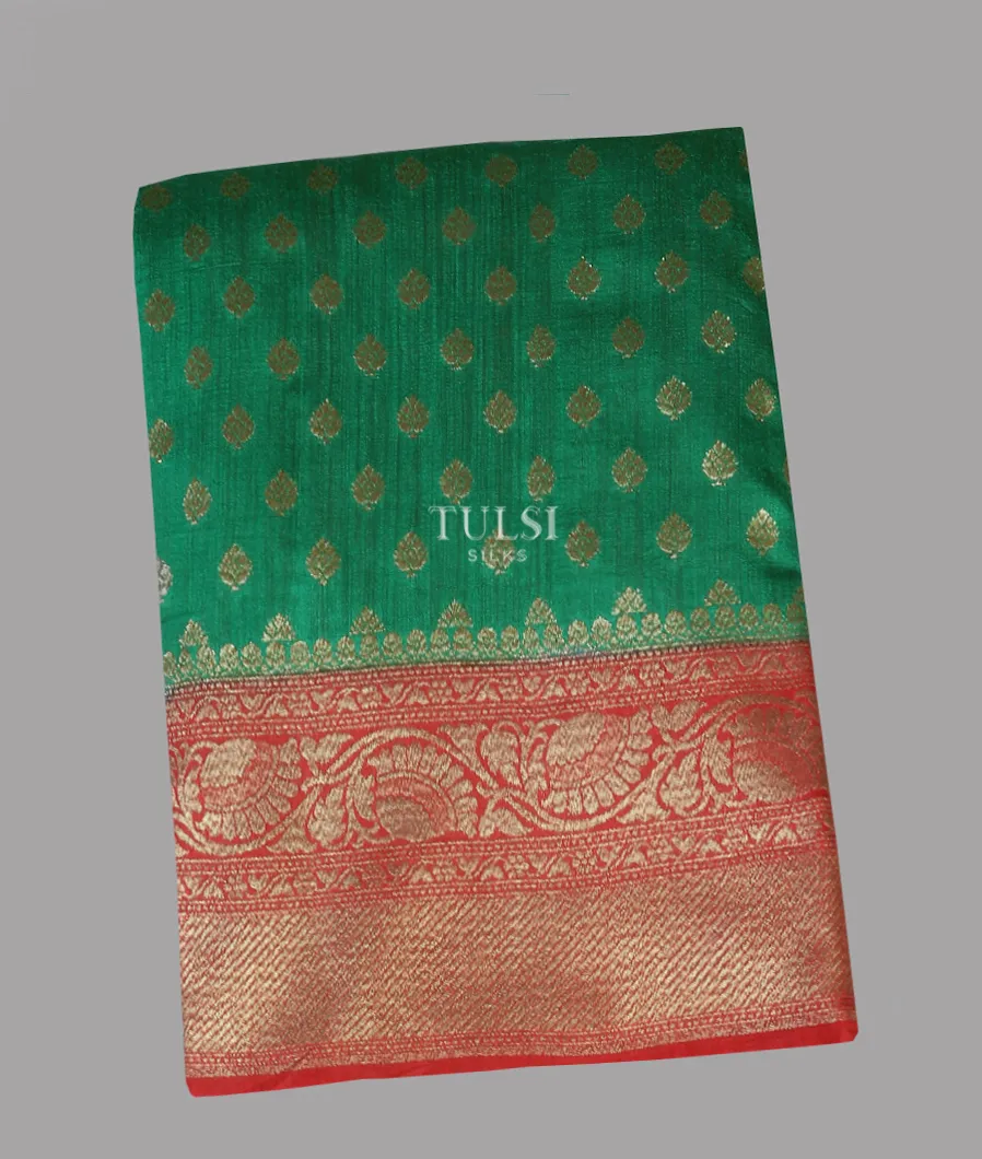 Green Banaras Tussar Saree T595431-image
