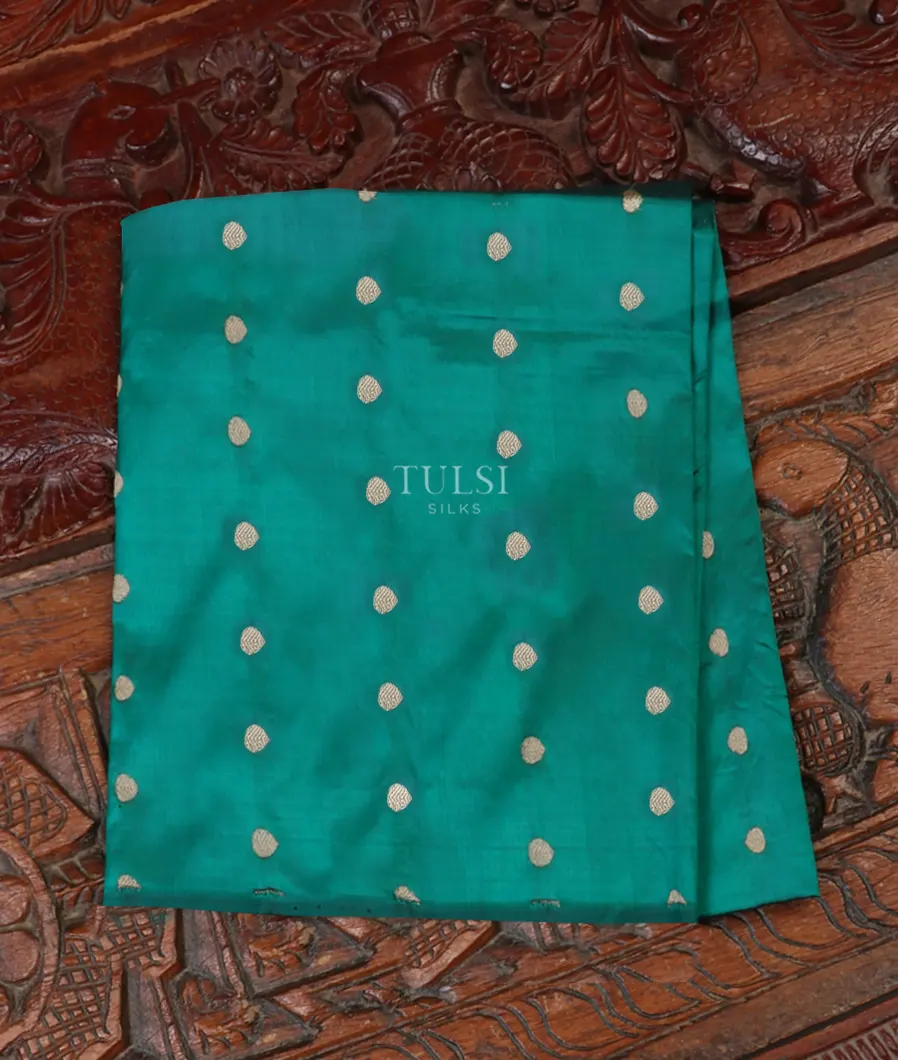 Peacock Blue Banaras Silk Blouse T595452-image