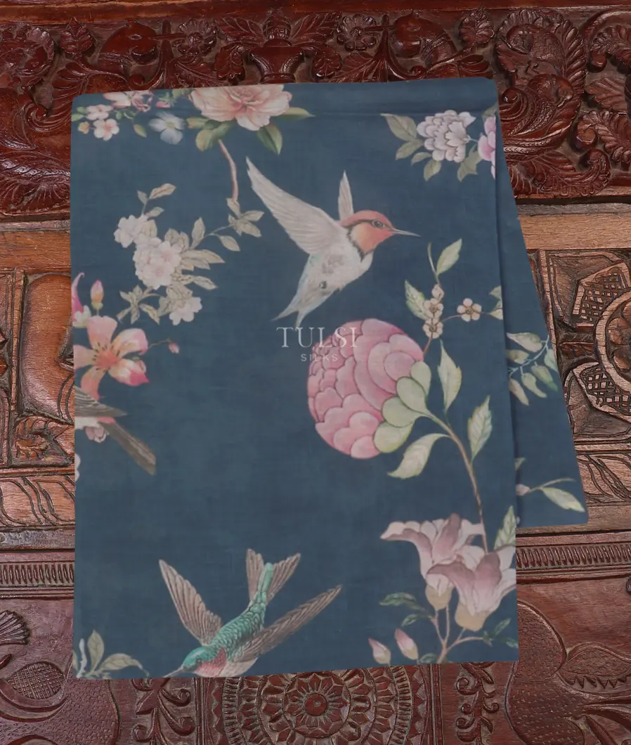 Blue Tussar Blouse T437916-image