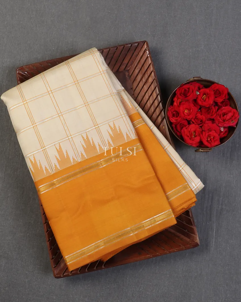 Off-White Kanjivaram Silk Saree T601381-image