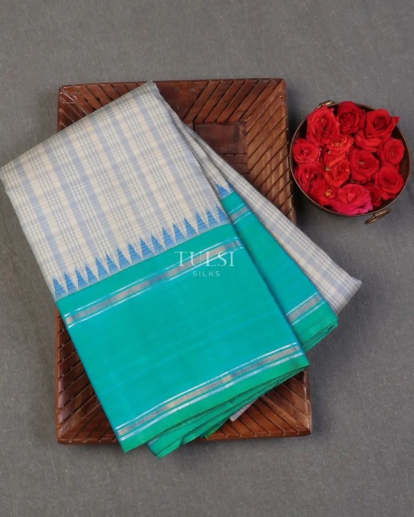 Off-White and Grey Kanjivaram Silk Saree T601382-image