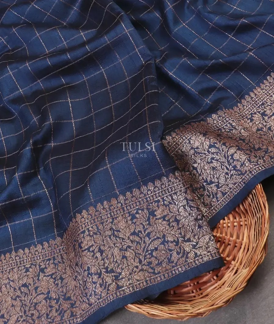 Blue Banaras Tussar Saree T600284-image