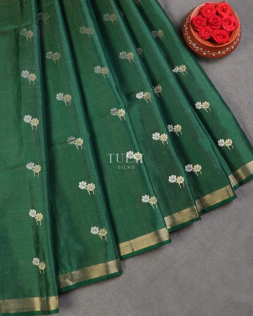 Green Tissue Soft Silk Saree T602085-image