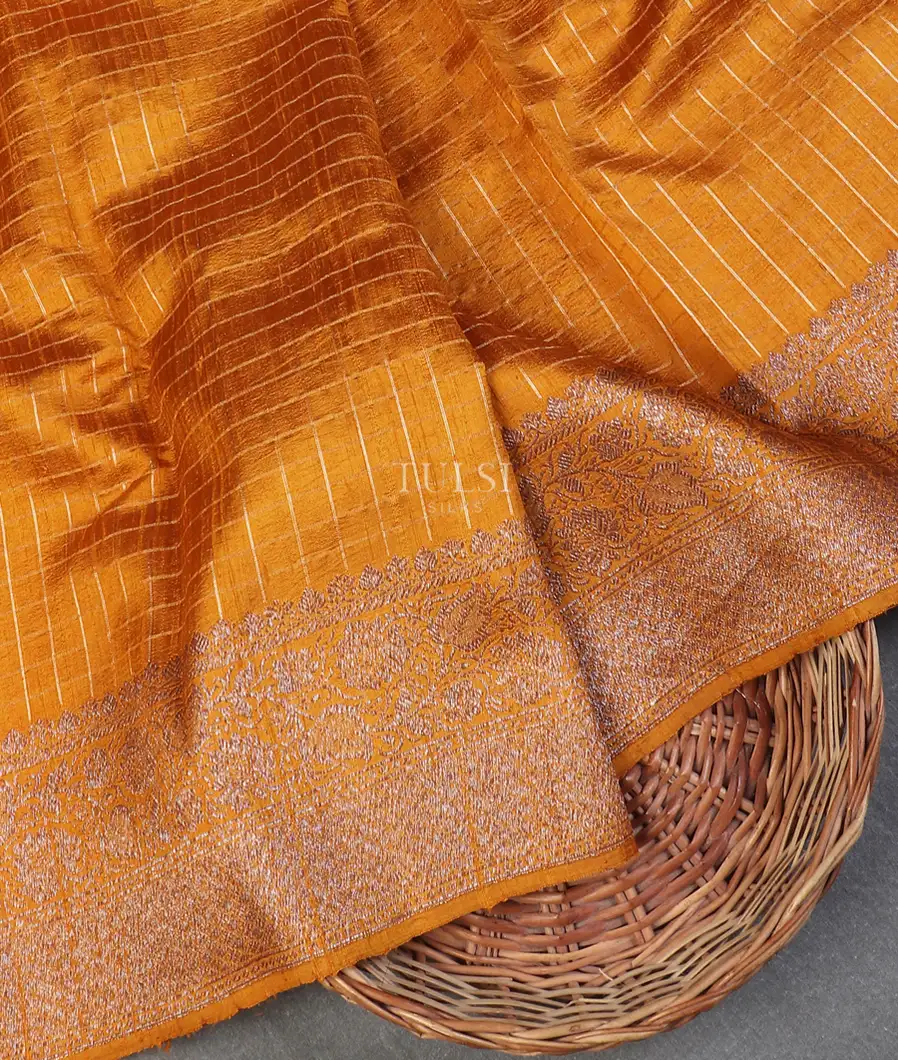 Yellow Banaras Tussar Saree T586906-image