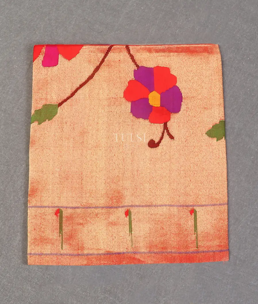 Gold And Red Paithani Silk Blouse T598036-image