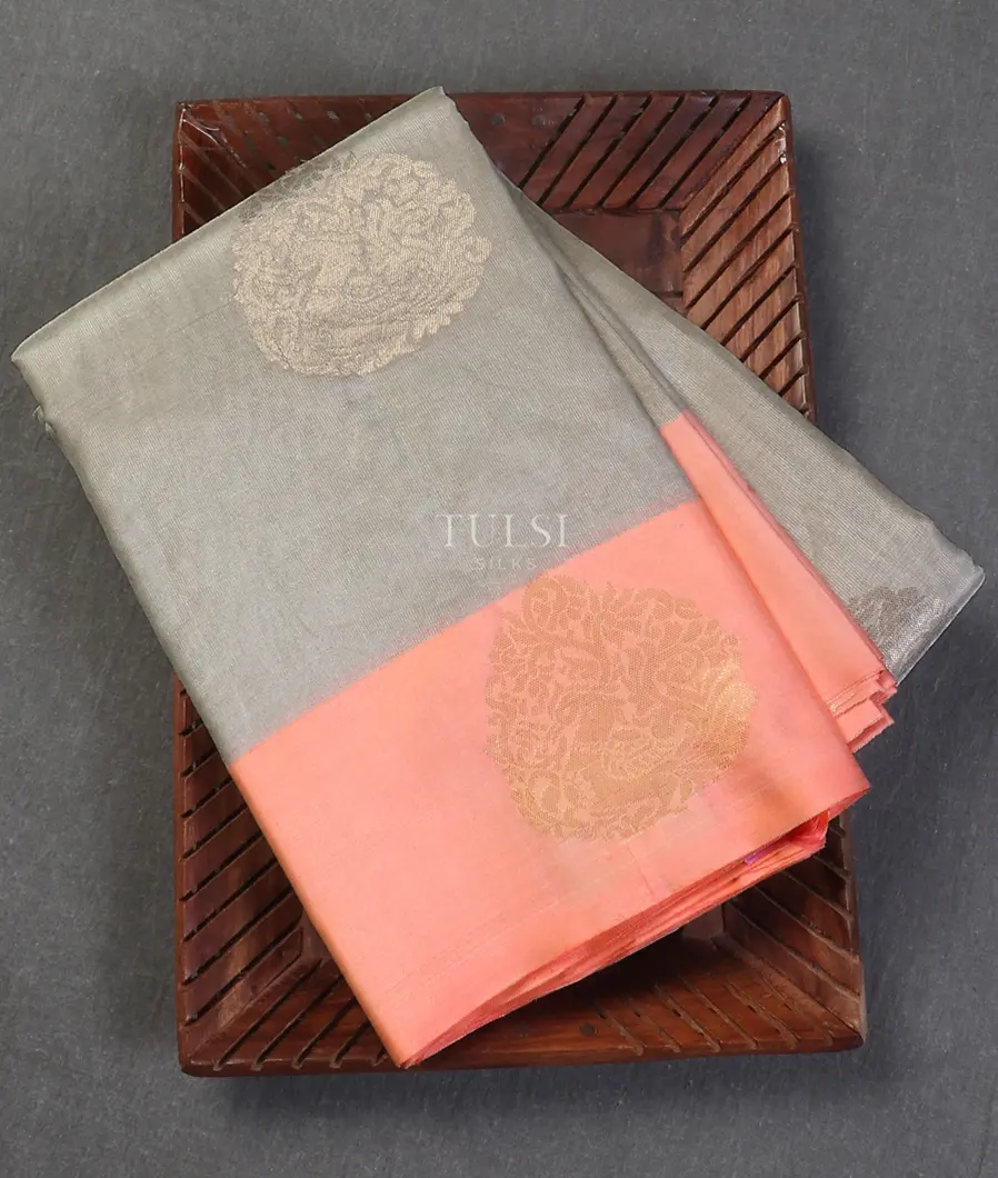 Grey Tissue Soft Silk Saree T596207-image