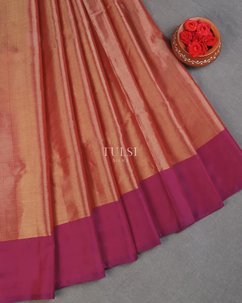 Purplish Red Tissue Soft Silk Saree T597878-image