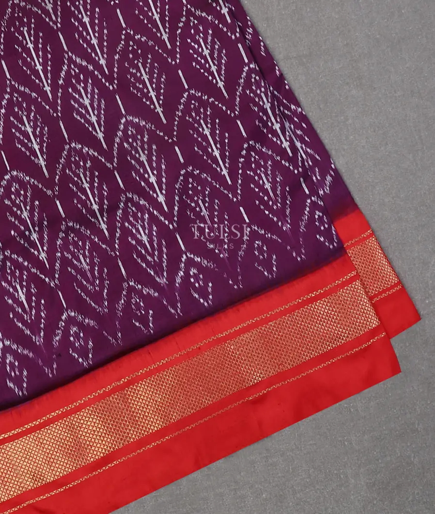 Purple Ikat Silk Saree T576895-image