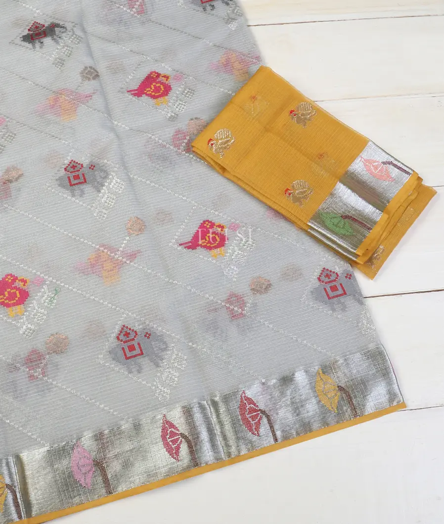 Light Grey Zari Kota Saree T590890-1-image