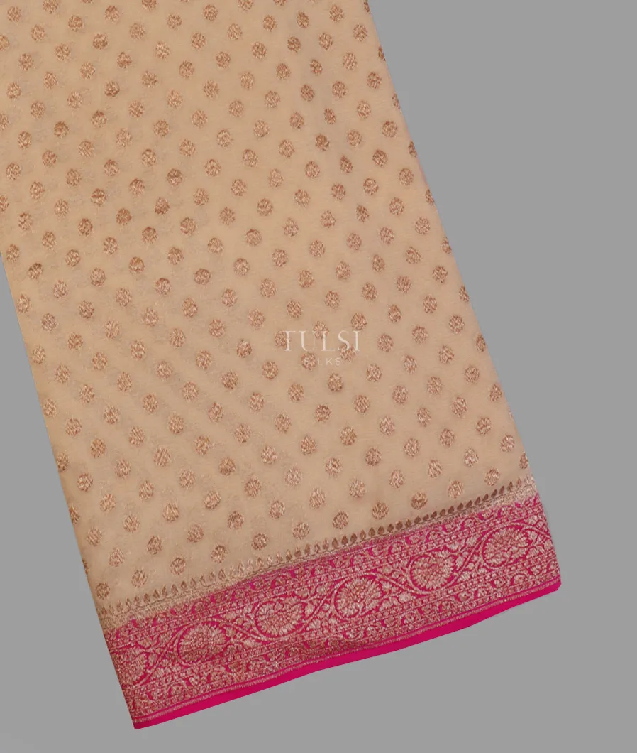 Beige Banaras Georgette Silk Saree T564201-image